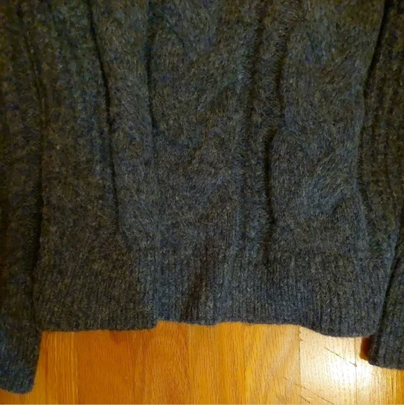 Faherty Frost Cable Stitch Turtleneck Sweater XS Charcoal Gray - Picture 14 of 15